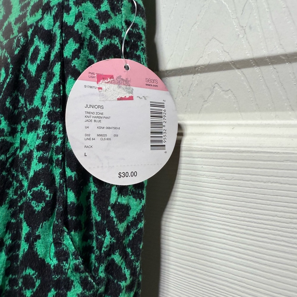 Bongo Green and Black geometric print pants size large - Picture 3 of 5